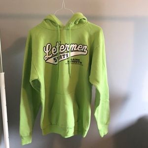 lime green lettermen hoodie